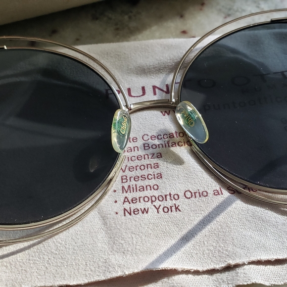 Chloe Women's CE114S CE/114/S 731 Gold/Grey Crystal Fashion Round Sunglasses - Picture 8 of 16